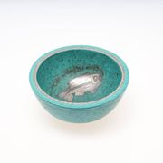 Bowl Wilhelm Kate in ceramic and silver Argenta Gustavsberg Sweden 1950