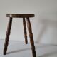 Brutalist stool in turned wood