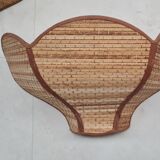 Pair of rattan lotus wall lights