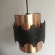 Danish ceiling pendant 1960's in black & copper metal Jo Hammerborg