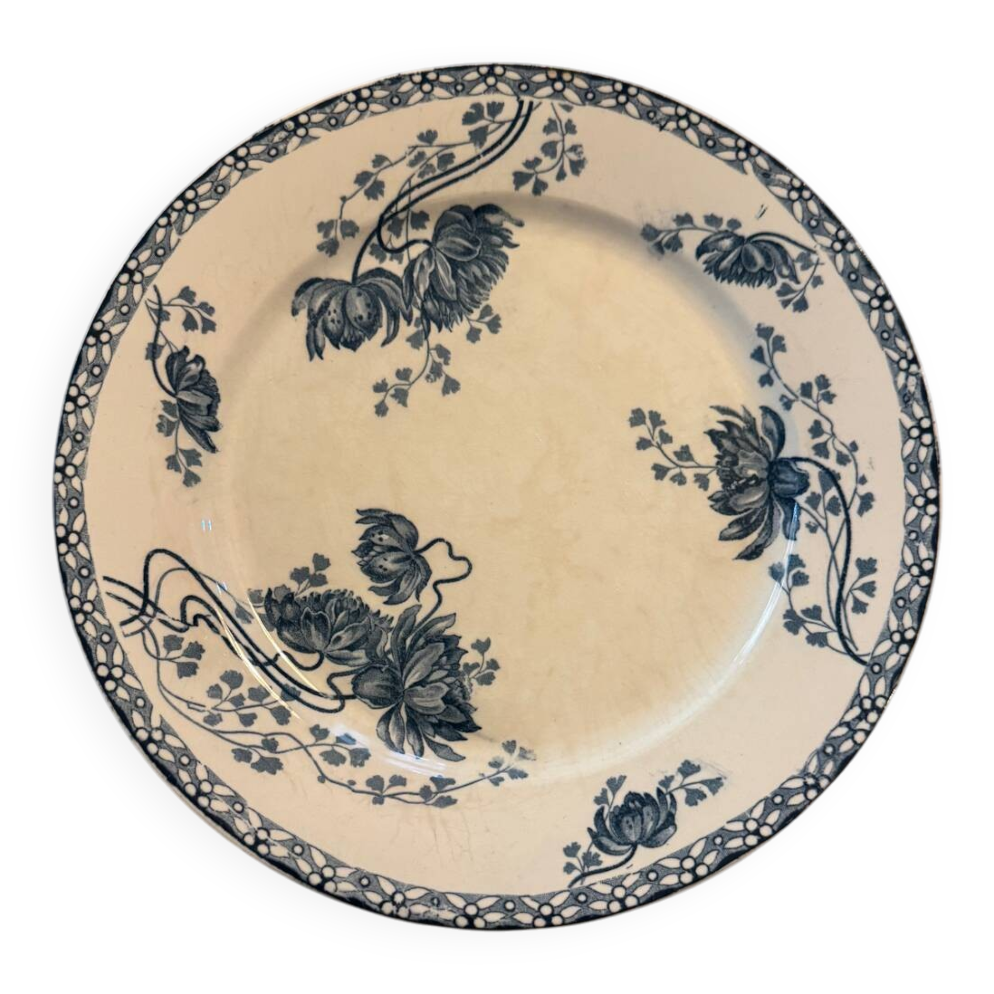 6 antique plates Royat – Sarreguemines