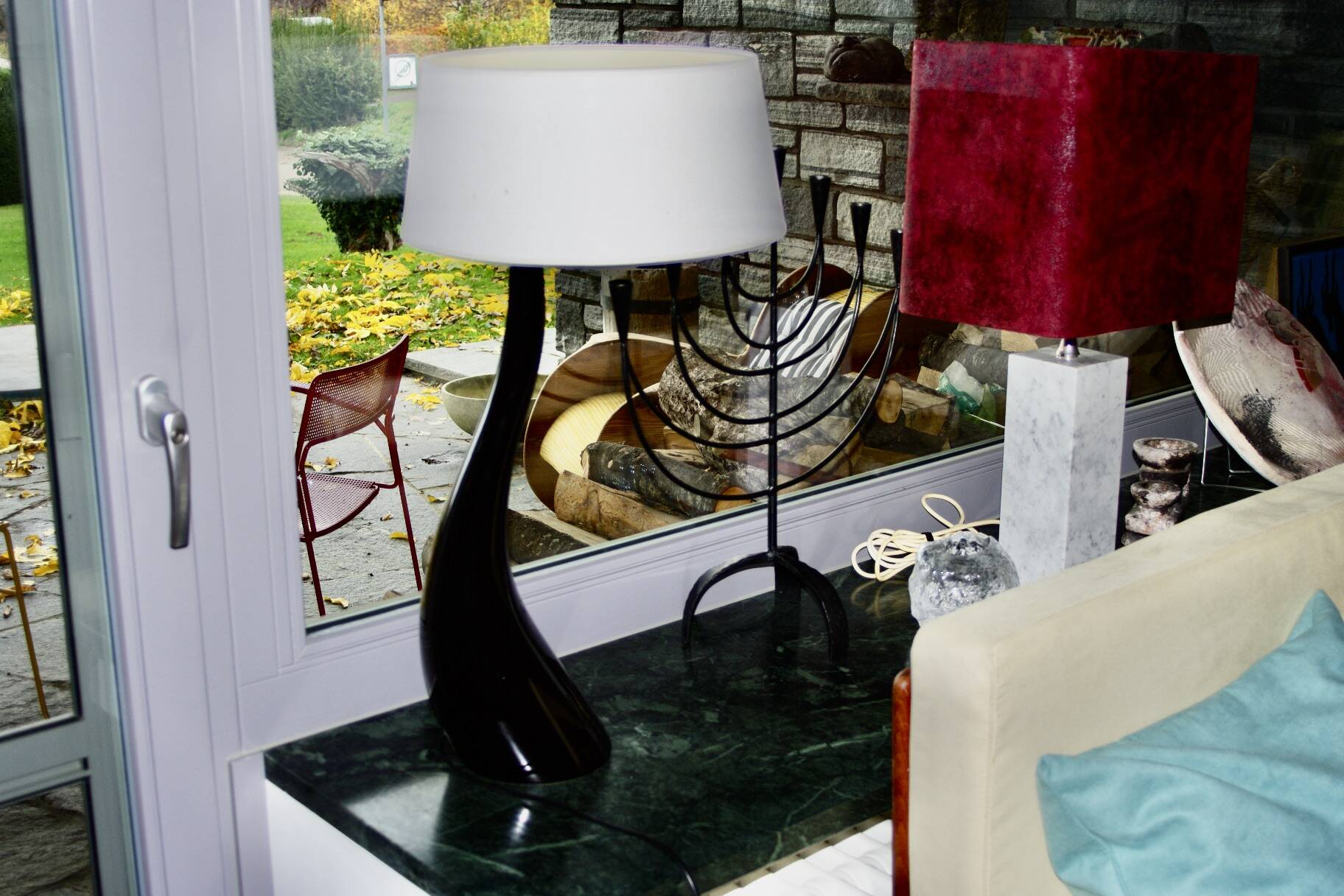 Large vintage ceramic lamp for drimmer 1970