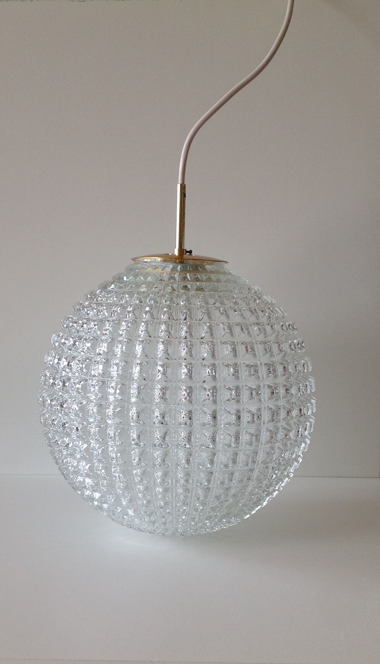 Suspension boule verre vintage