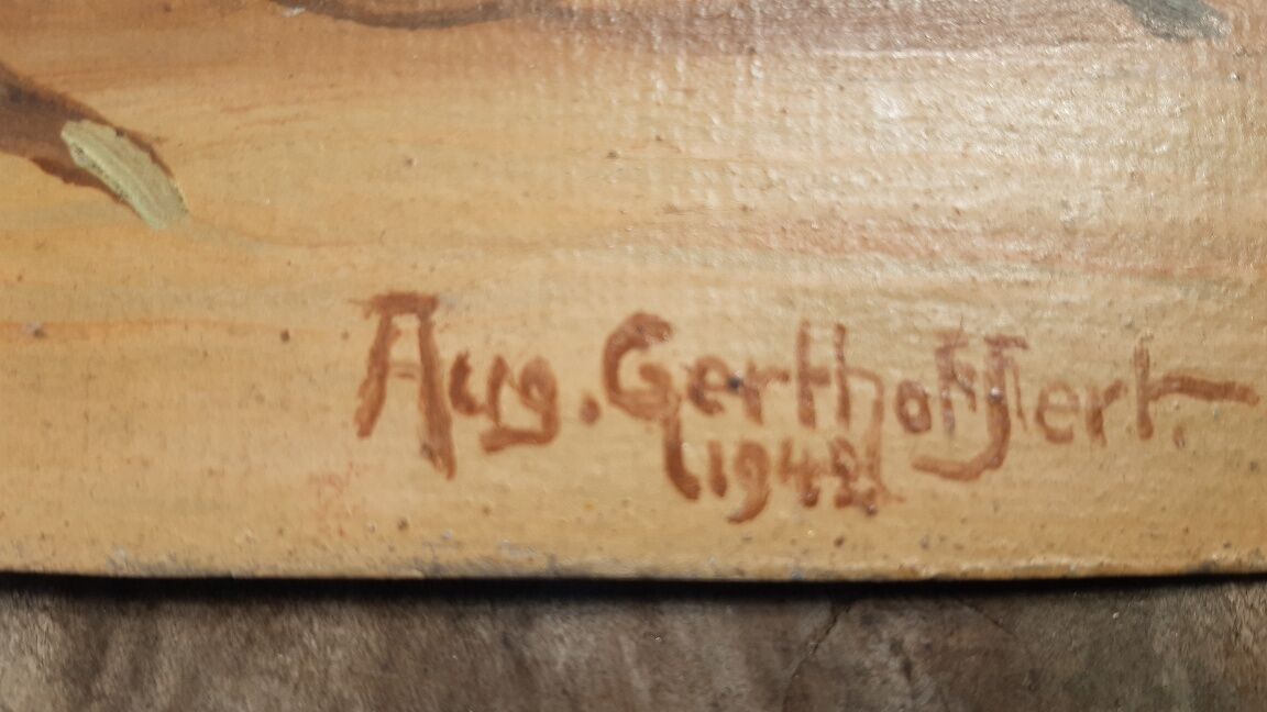 Oil on cardboard by Auguste Gerthoffert 1942