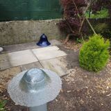 Blue cobalt glass bell