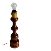 Pied de lampe à poser en bois tourné massif - mid.XXeme