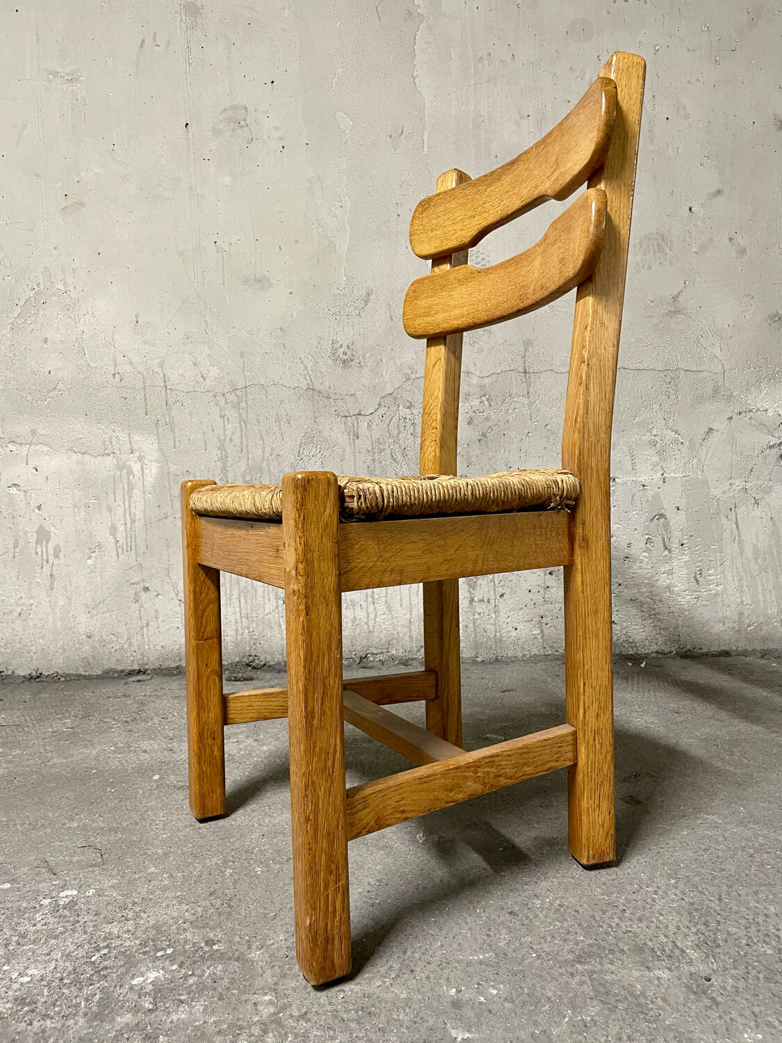 6 brutalist dining chairs
