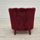 1960s, Danish armchair, cherry-red furniture velour.
