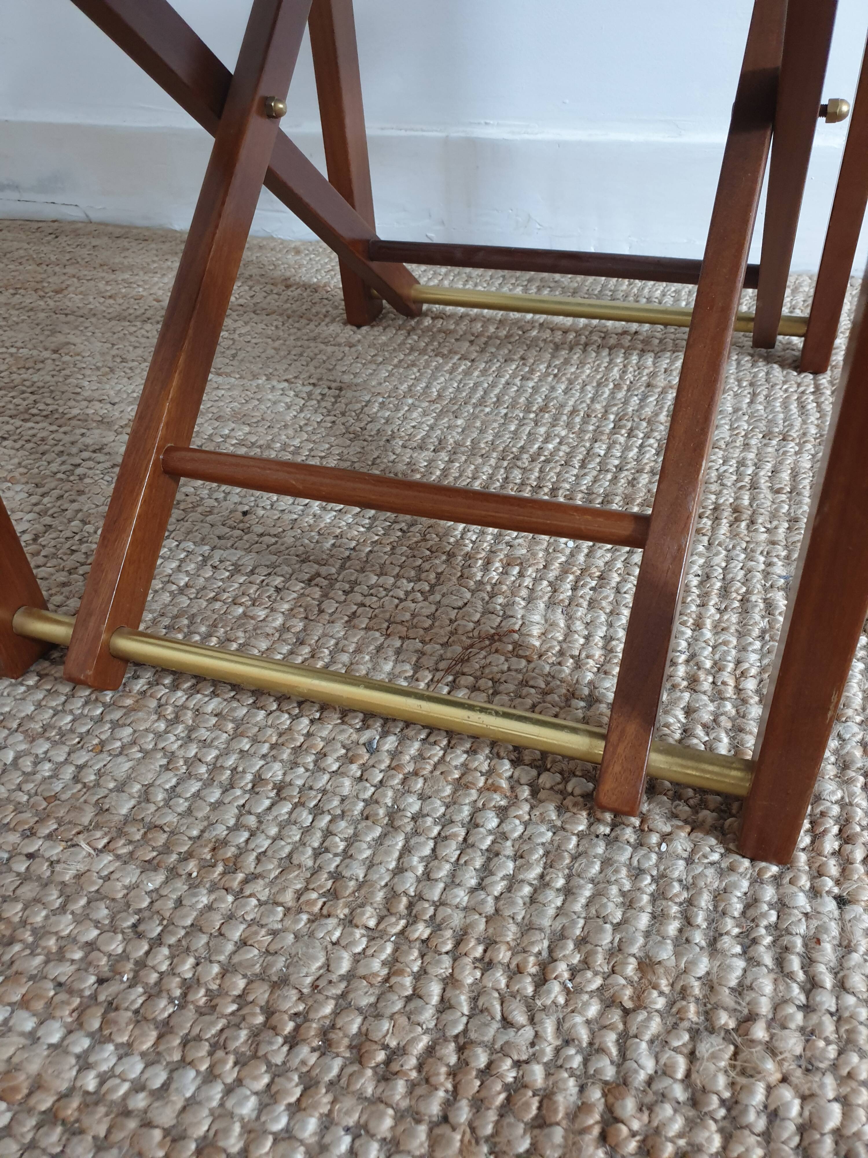 Chaise de directeur en bois et cuir
