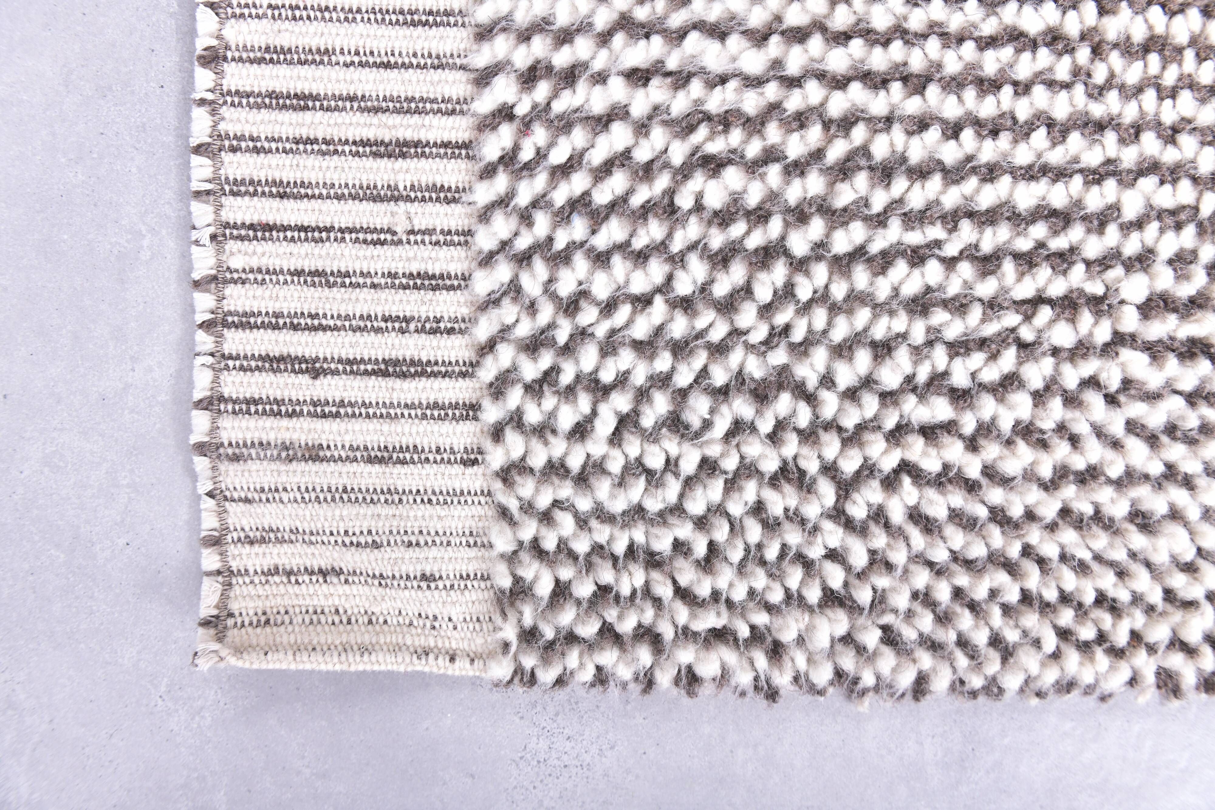 2x8 Pinstriped Handmade Wool Turkish Runner Rug, 67x250Cm