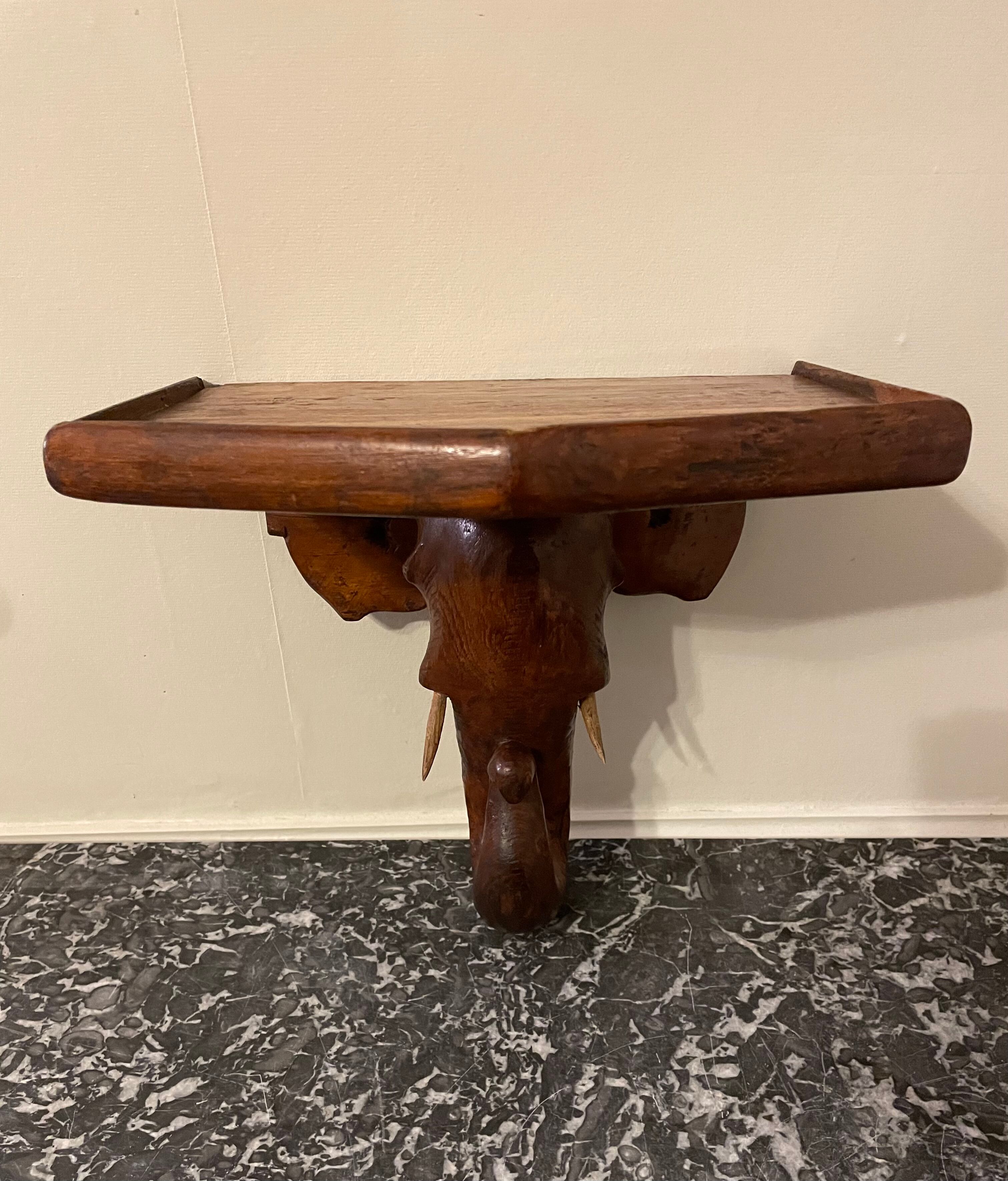 Wall console elephant head