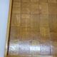 Vintage scandinavian serving tray in marquetry wood