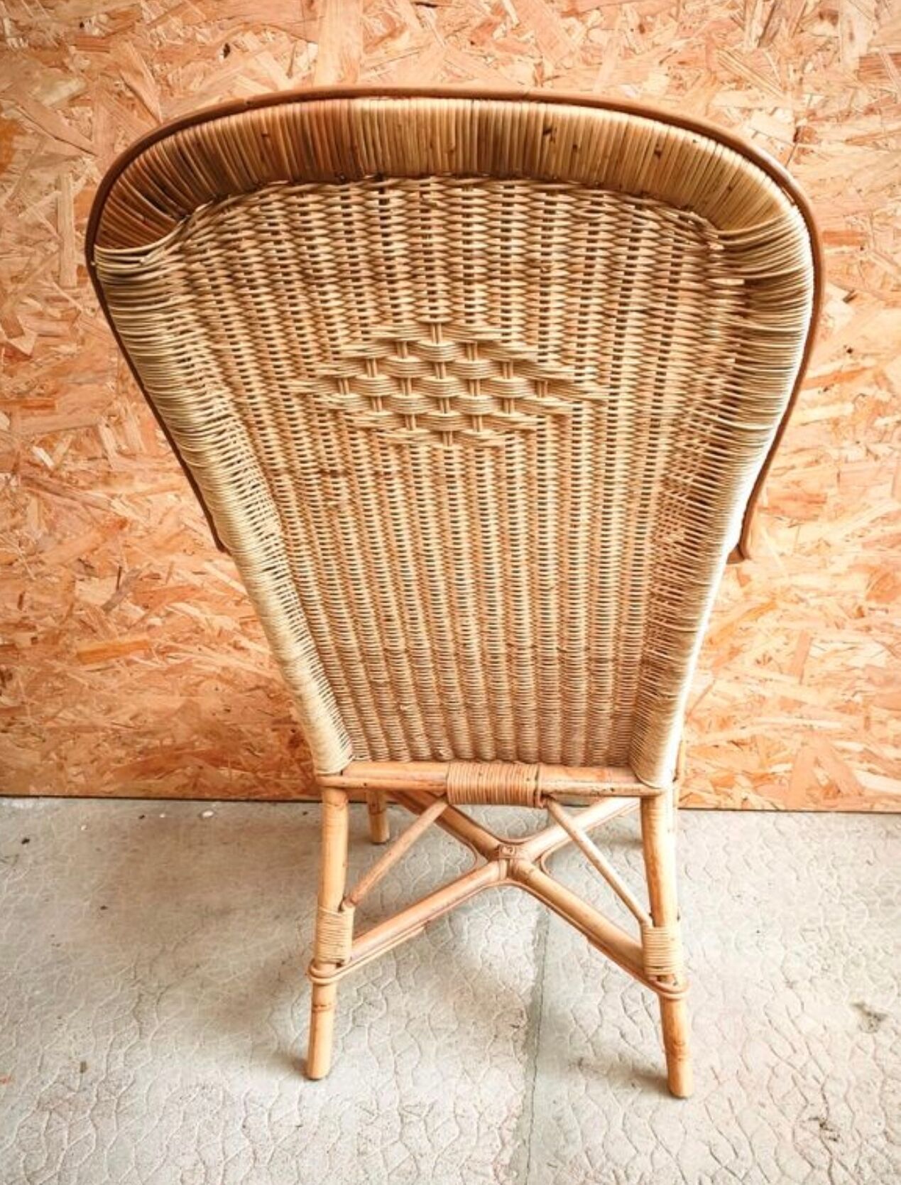 Vintage rattan wicker armchair for adults