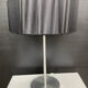 Brushed aluminium and glass design lamp