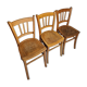 Ensemble de trois chaises bistrot vintage "Luterma", années 40/50