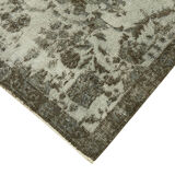 Handmade hi-low pile oriental grey rug, 1980s, 206 cm x 297 cm