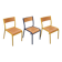 Vintage trio of school chairs – Coloured metal structure in yellow & blue