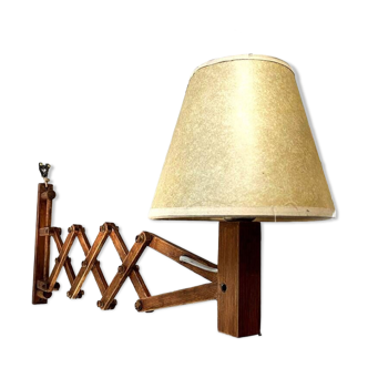 Scandinavian accordion wall lamp in teak, 1960