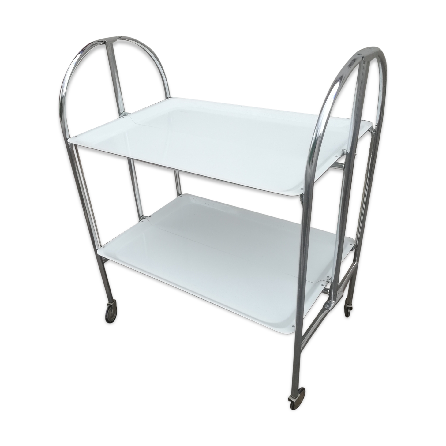 Desserte vintage pliante 2 plateaux