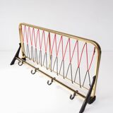 1950s Gold Aluminum Wall Coat Rack with Shelf (59.5 cm)
