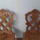 Pair of savoyard mountain chairs carved wooden chalet
