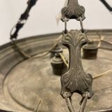 Suspension en cristal et bronze, années 40