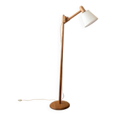 Vintage Danish Pine Adjustable Floor Lamp by +LYS Denmark, 1960s