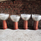Set of 4 industrial hangings  in steel and Polycarbonate