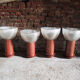 Lot de 4 suspensions industrielles en acier et polycarbonate