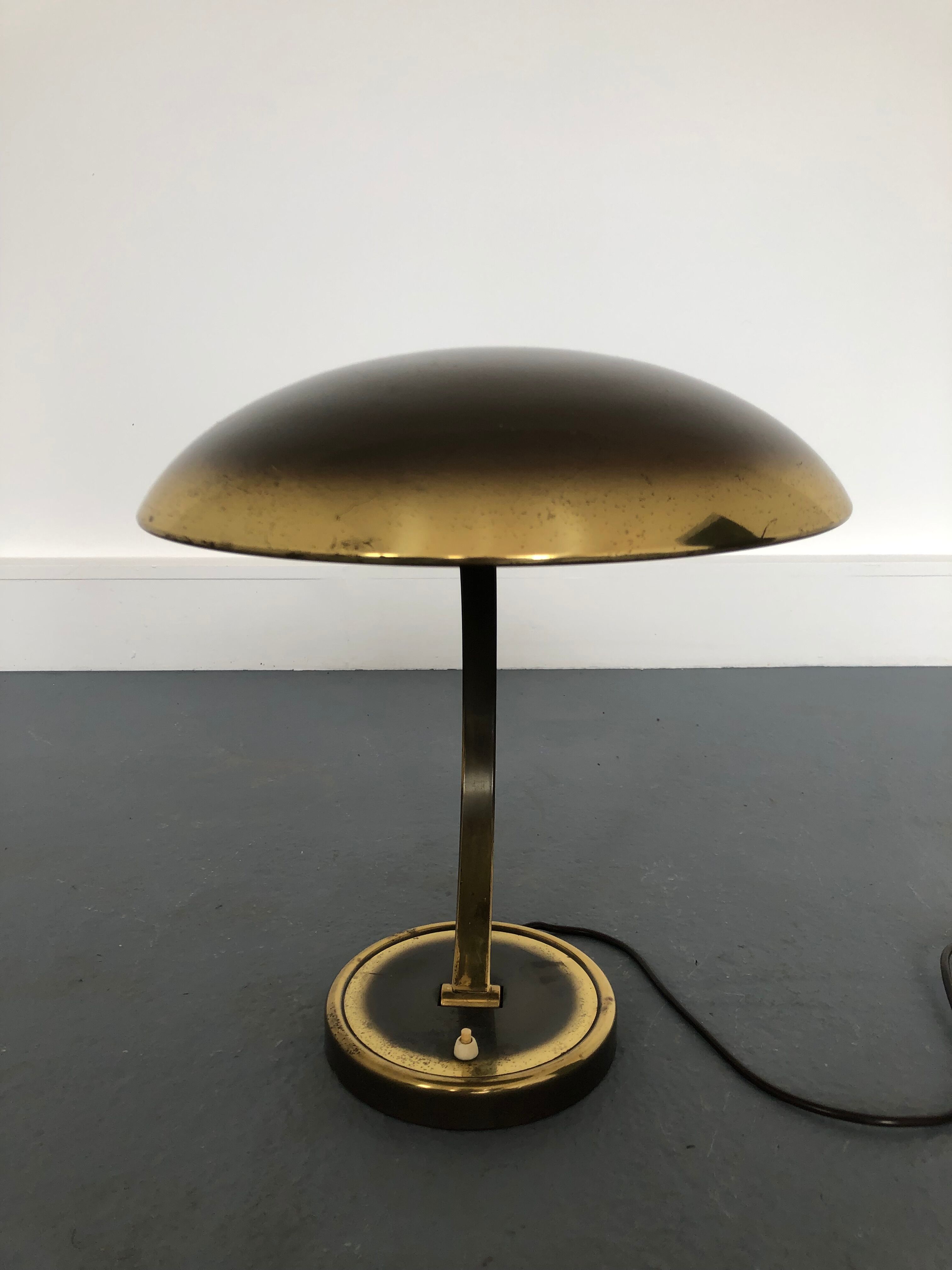 Brass bauhaus desk lamp 6751 by christian dell for kaiser leuchten, 1930s