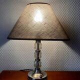 Lampe art déco verre et métal