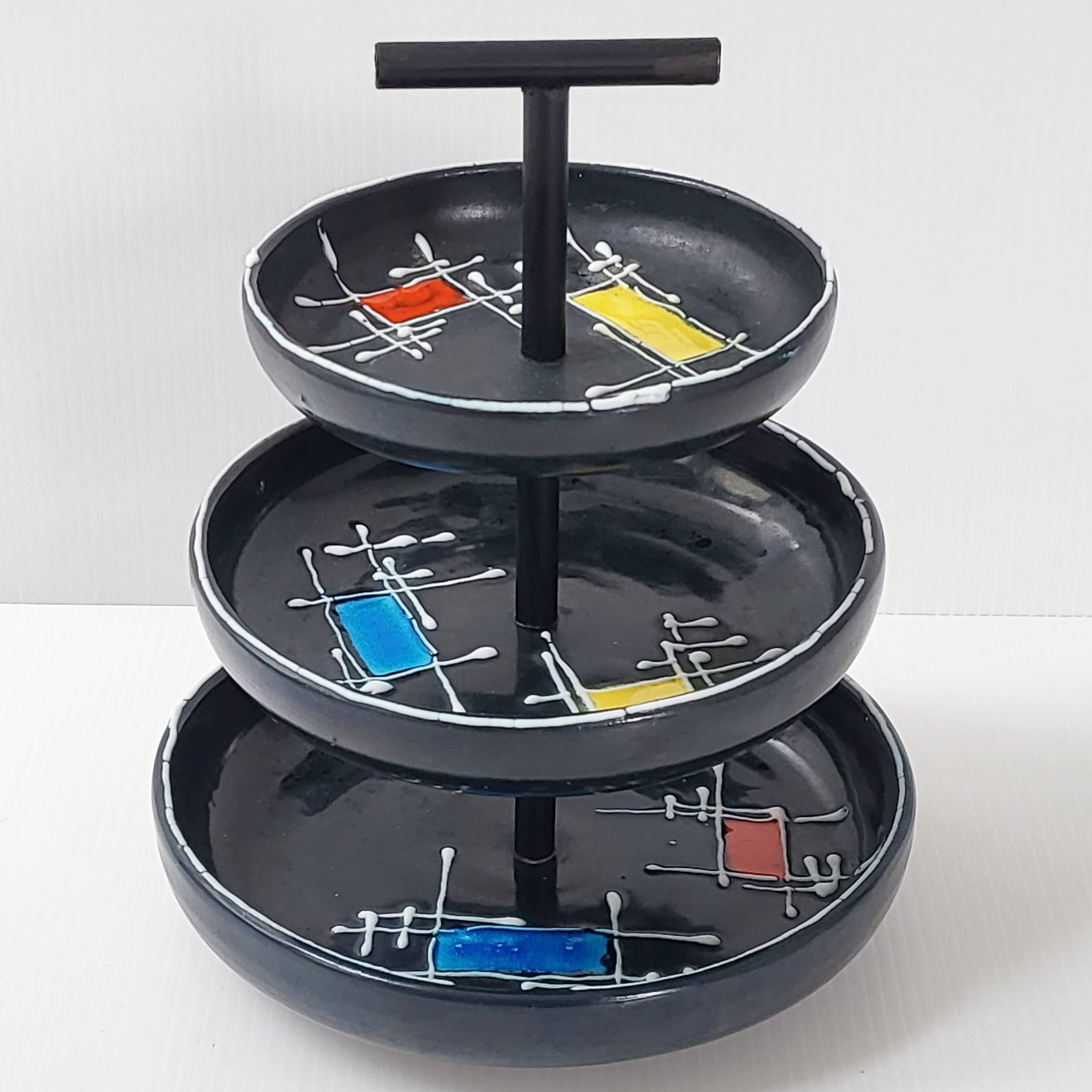 Vintage 1950 ceramic aperitif serving tray