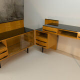 Ensemble modulaire de table, table de nuit et commode par M. Pozar, années 1960