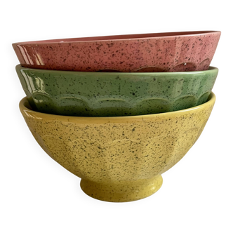 3 speckled bowls Moulin des Loups