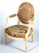 Fauteuil de style louis xvi en bois laqué crème