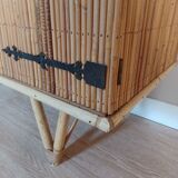 Buffet in rattan and vintage split bamboo