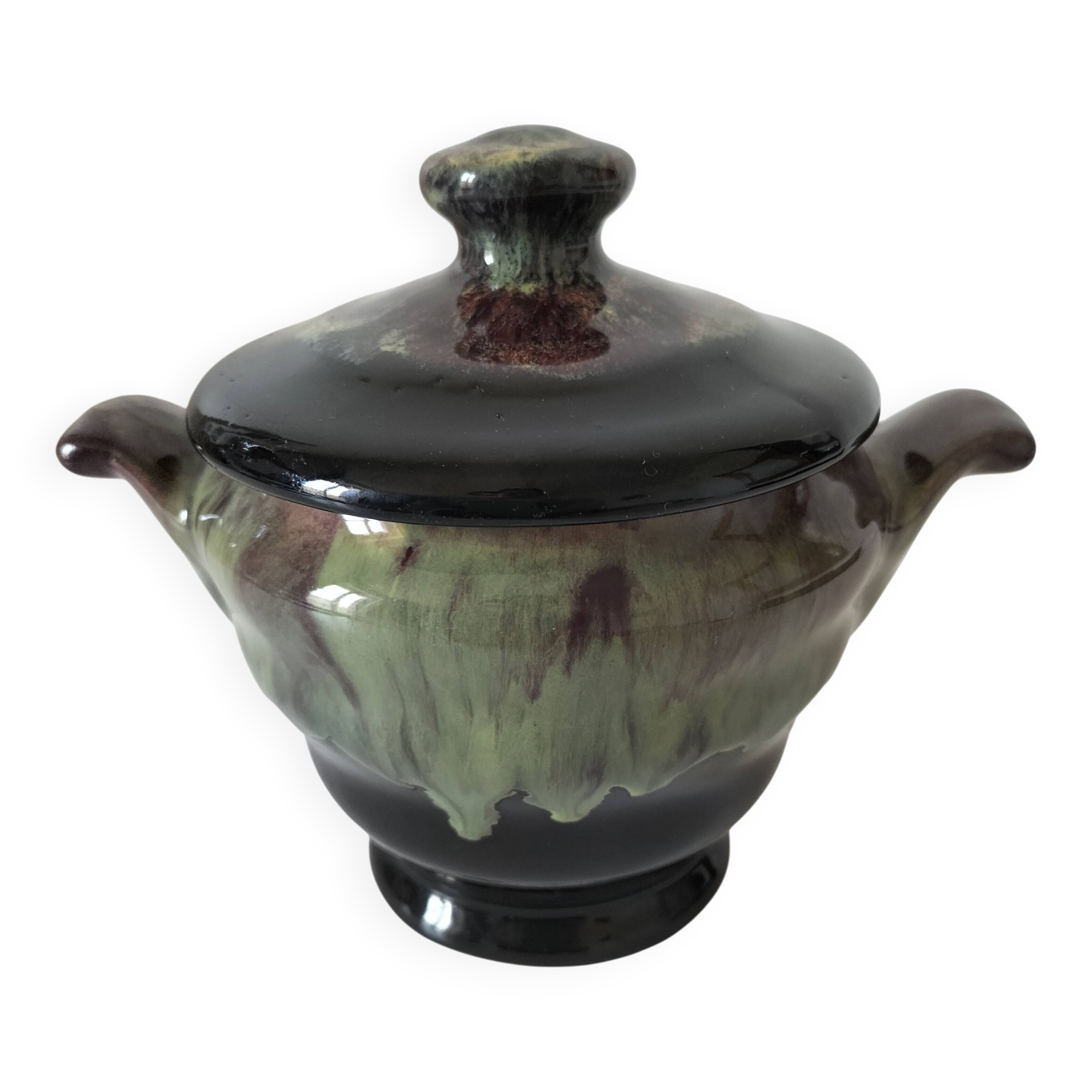 Sucrier en grès flammé – Poterie Petit Massé, Morvan