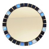 Miroir rond en mosaïque dans le style de Vallauris, France vers 1970