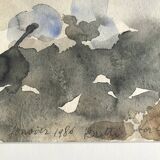 Paul BUTTI, The scrubland below Nîmes 1986. Watercolor on paper