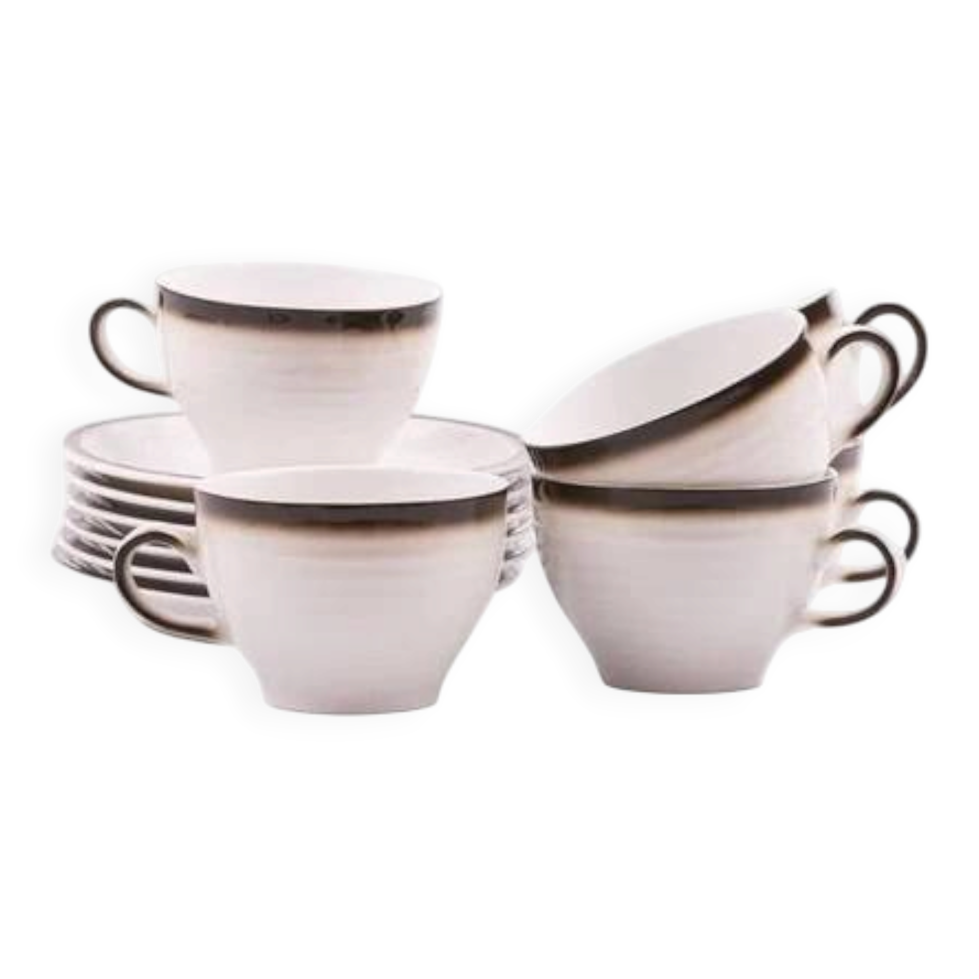 Set of 6 cups and saucers Winterling Bavaria - Retro Mid-Century design porcelain