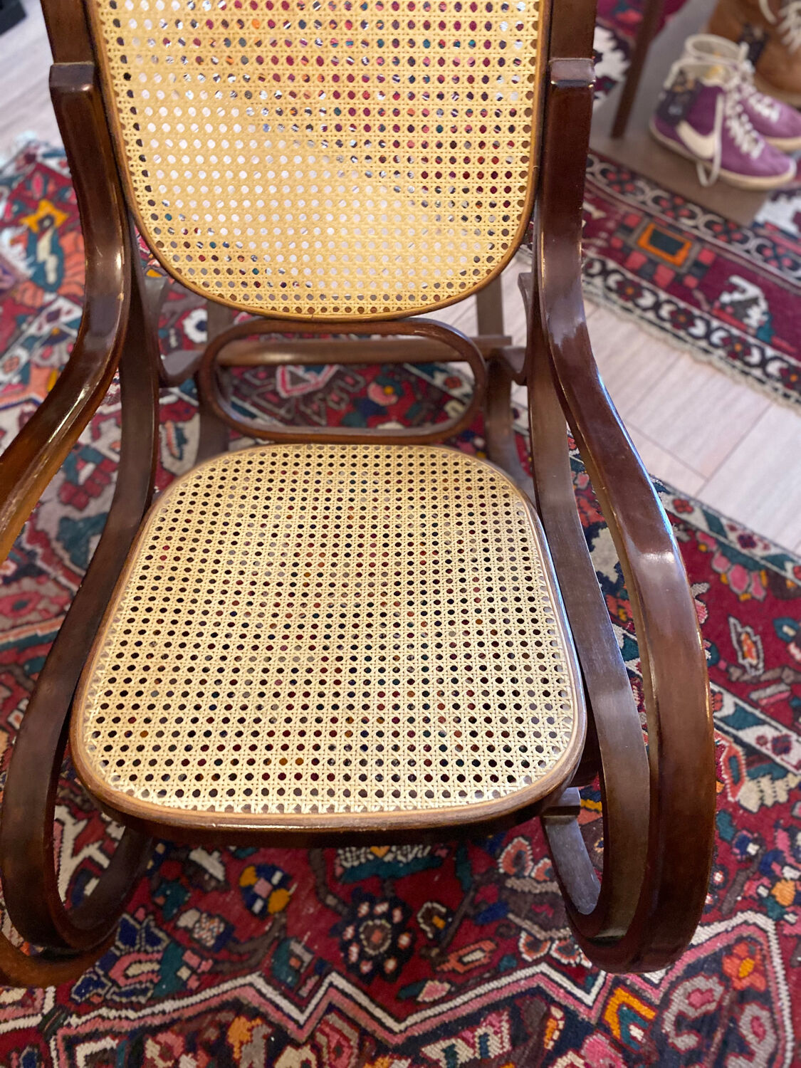 Rocking chair wood and vintage canning