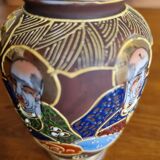 Set of 2 Japanese Satsuma ceramic vases