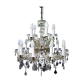 Former 15 branches with tassels of glass chandelier