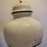 White opaline suspension with silver edging