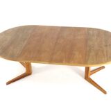 Bernhard Pedersen and Son oak round 2x extendable dining table 'Bogvad'