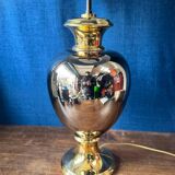 Italian design lamp in silver and gold ceramic. 1970s.