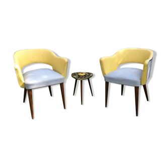 3 bridge armchairs 60s