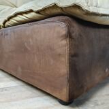 Modular sofa in leather and suede