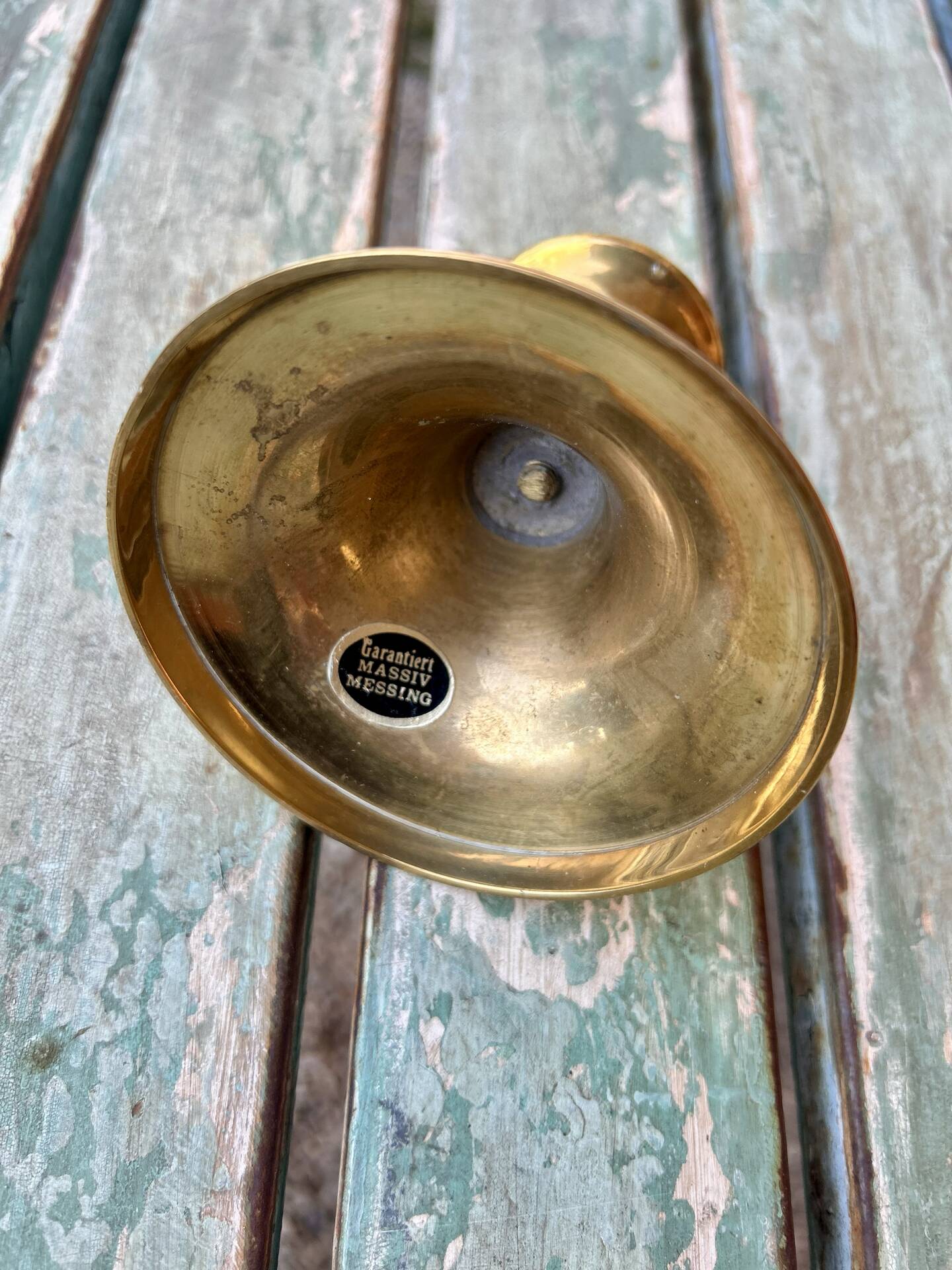 Golden brass candlestick