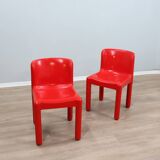 1970s Kartell Model 4875 chair by Carlo Bartoli red color